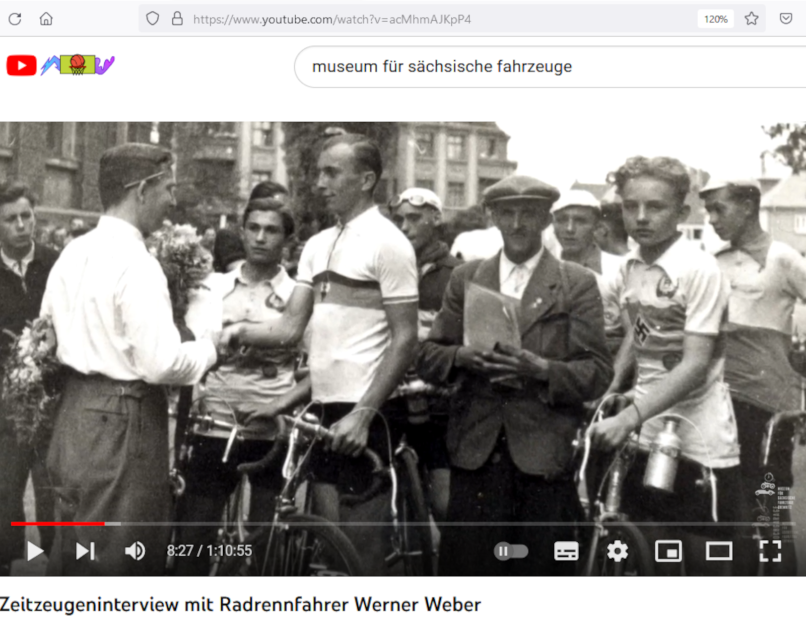 Zeitzeugeninterview mit historischem Foto von Radrennfahrer Werner Weber