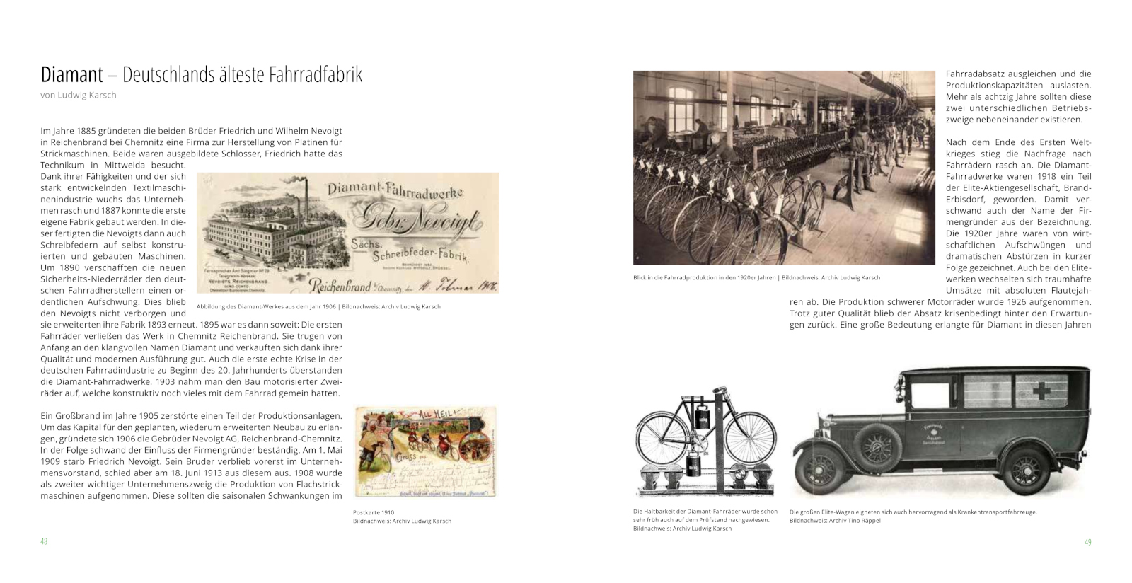 Beispielseite zu Diamant im Buch "Sächsische Fahrzeuggeschichte(n)". Foto: Museum für sächsische Fahrzeuge Chemnitz