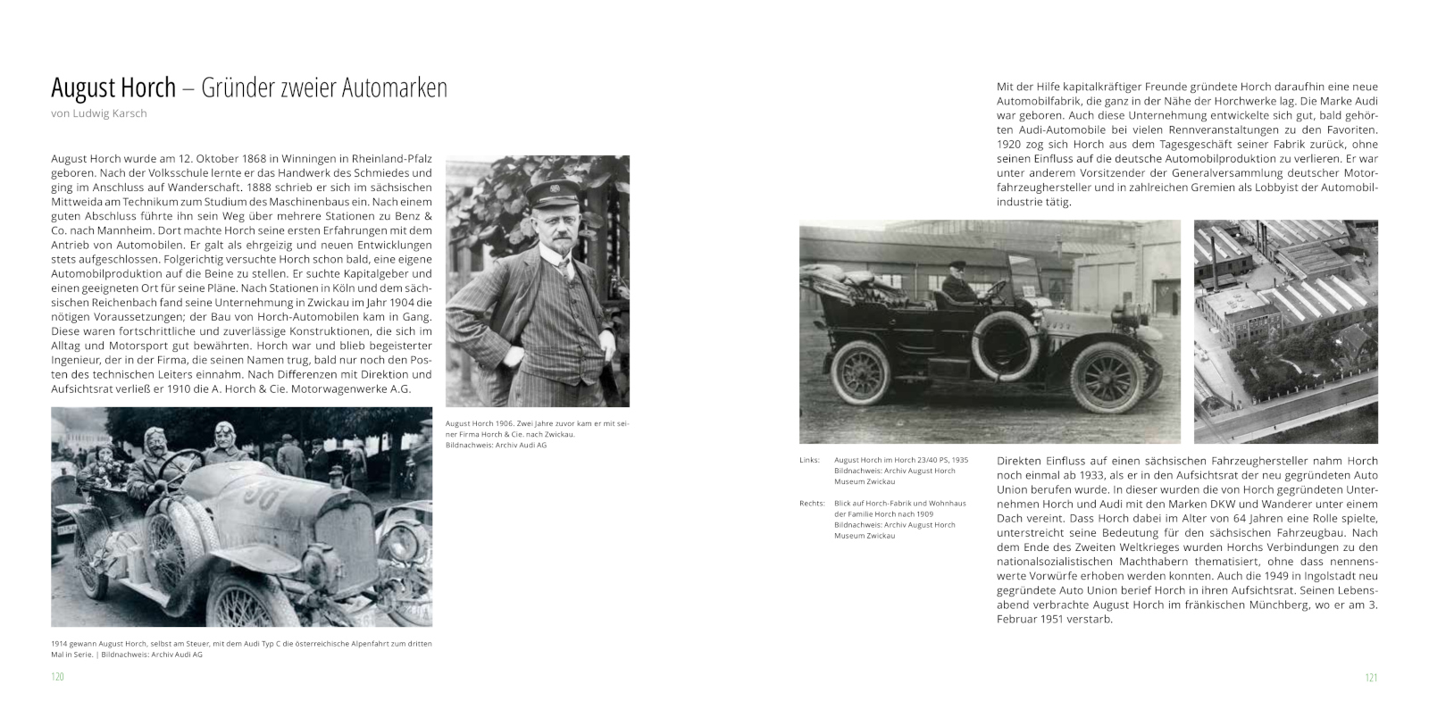 Beispielseite zu Horch im Buch "Sächsische Fahrzeuggeschichte(n)". Foto: Museum für sächsische Fahrzeuge Chemnitz